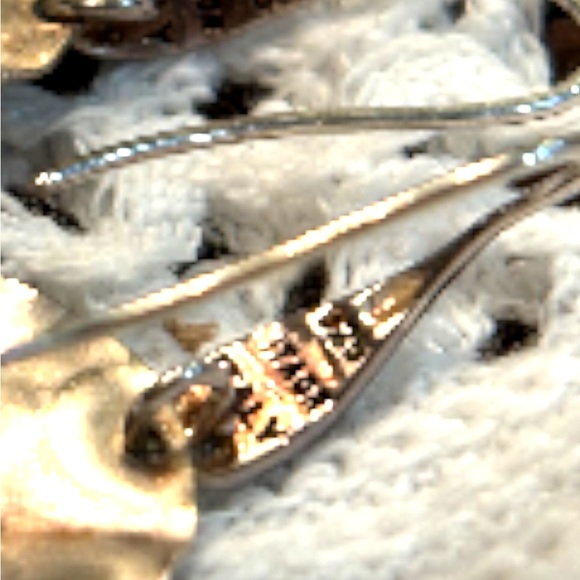 Vintage Itaor Italian Made Solid 9.25 Beveled Silver 3 Tier Drop Earrings - Picture 4 of 6